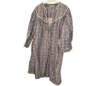 lanz of Salzburg blue white floral classic cotton flannel 3/4 nightgown 3X